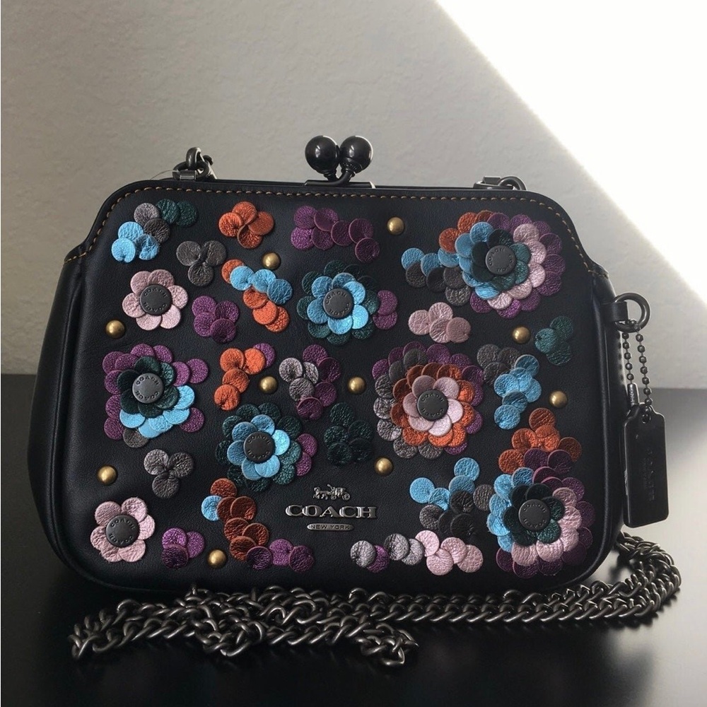 Coach Rare Multicolor Floral Embellished Clutch